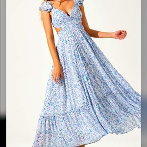 ASTR Primrose Floral Strappy Back Maxi Dress